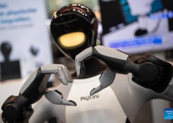 Humanoid robots exhibited at Hannover Messe 2026 in Germany